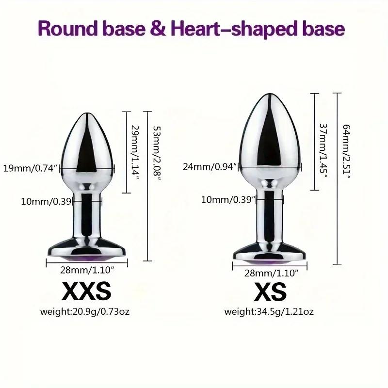 Novice anal plug sex toy crystal heart smooth steel extreme butt plug female prostate massager stimulator adult sex product
