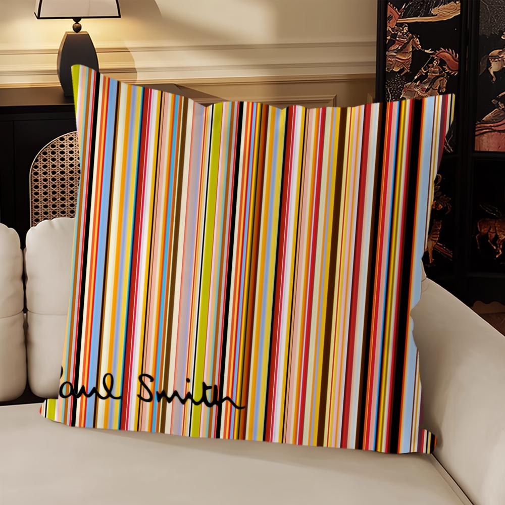 Luxury Brand Pattern Stripes Art cushion cover Living Room Headboard Bedroom Office Cushion Cushion Sofa Nap Time Pillow Case