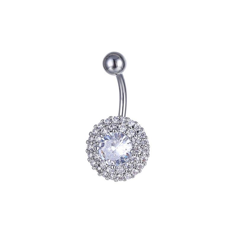 Bauchnabelringe Edelstahl Nabelpiercing Zirkonia Blume Nabelring