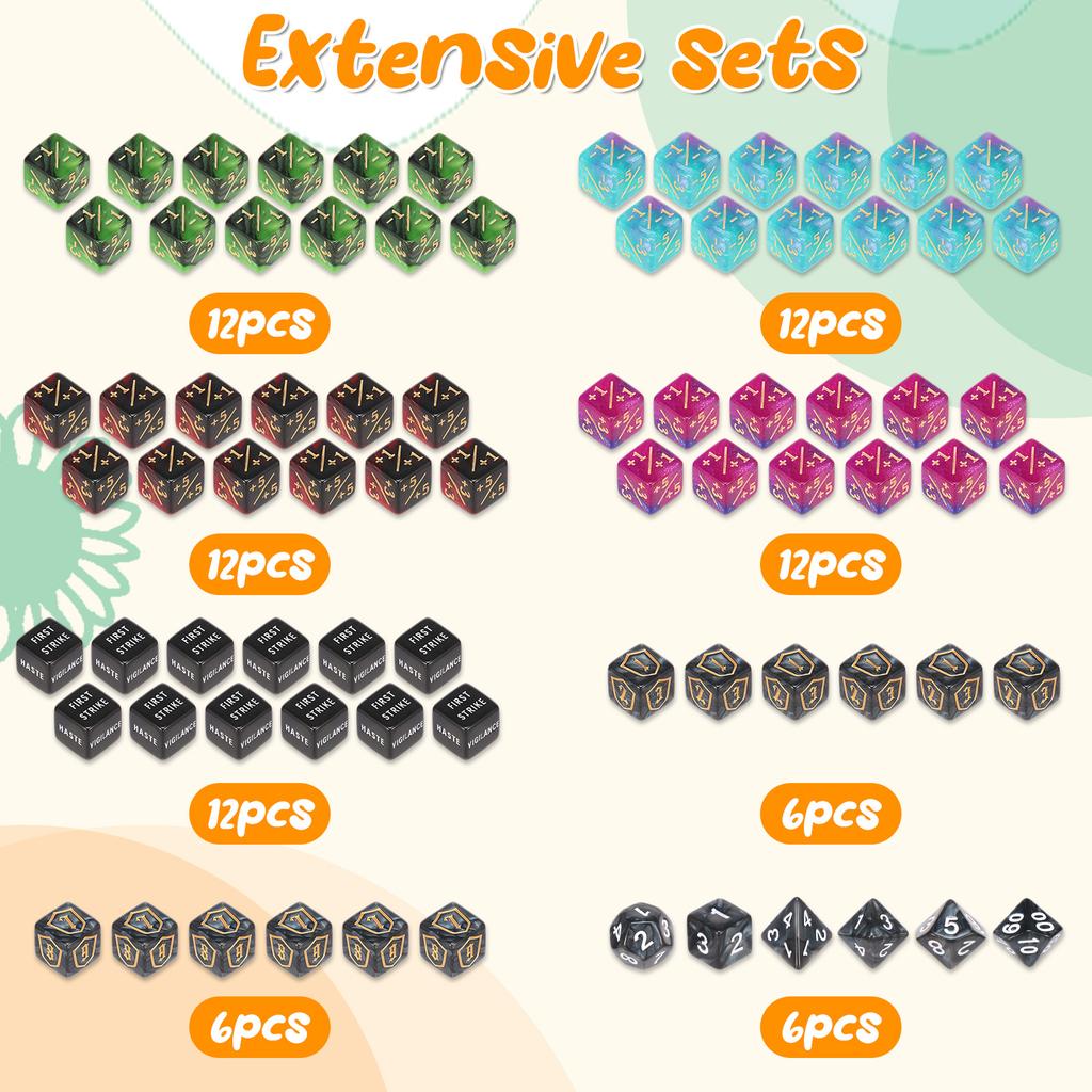56/78 Stück Zählerwürfel Set Acryl Plus und Minus Würfel Set Schlüsselwort Zähler Spielsteine Tragbares Kartenspiel Zubehör für Party Zuhause