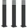 VidaXL Outdoor Floor Lamps 3 Pcs Black 80 Cm Aluminium, Outdoor Ground Lighting, Garden Ground Lighting, 4006396