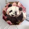 Panda and Rose Pattern, Automatic Folding Umbrella, Portable and Foldable Design, 8 Ribs, a Christmas or Birthday Gift.