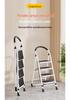 Portable A-frame Ladder with Tool Tray and Handrail, Wide Pedal for Indoor Use