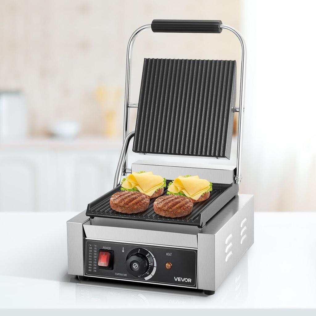 Commercial Panini Press Grill Sandwich Maker Griddle Plate 22x23 cm