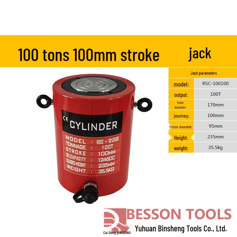 Ultra-thin Hydraulic Jack with Split Cylinder: Short, Long, or Extended Types – 10T, 20T, 30T, 50T, 100T, 200T