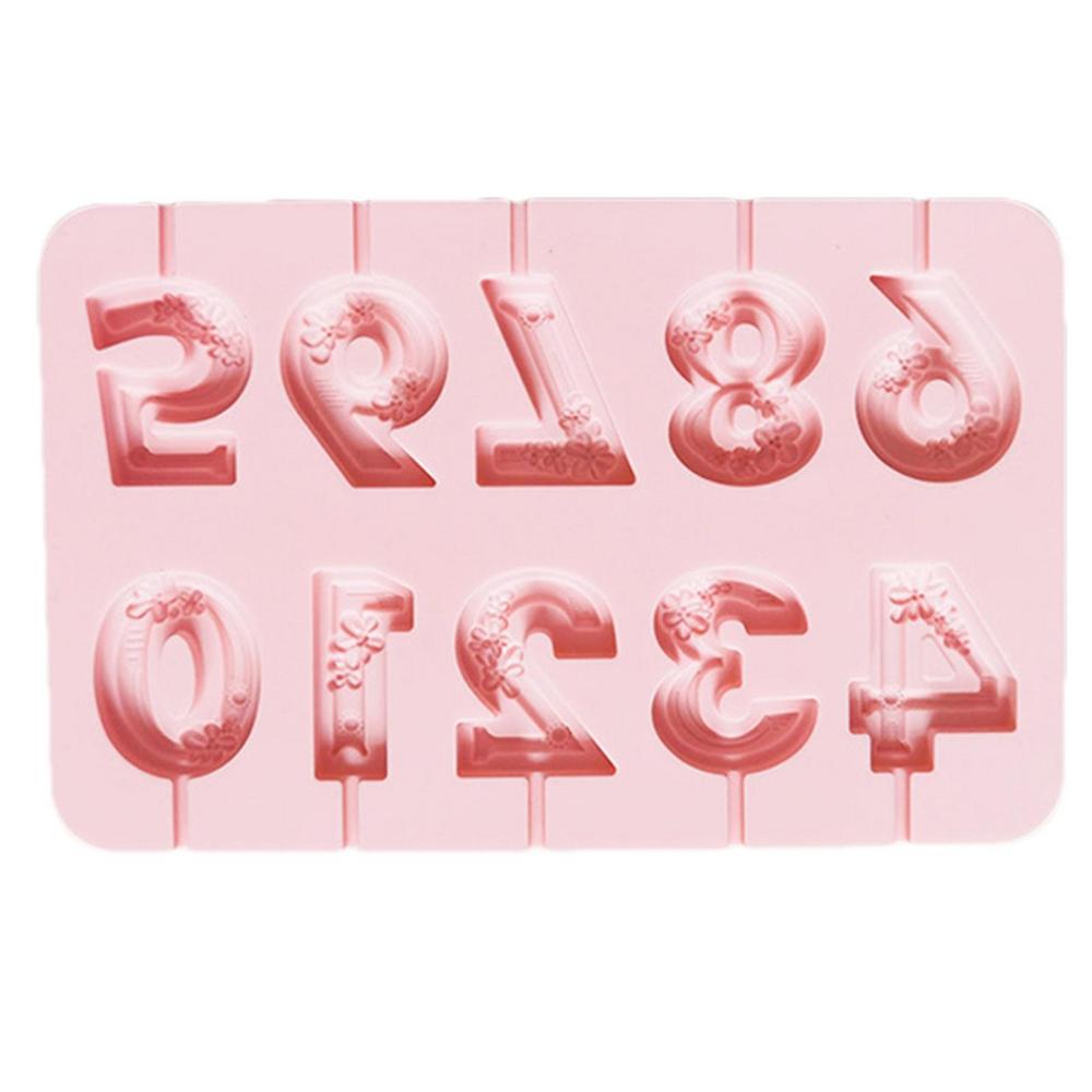0-9 Numbers 3D Silicone Mold DIY Manual Candy Chocolate Cupcake Topper Decorating Tool For Graduation Celebration Party Supplies