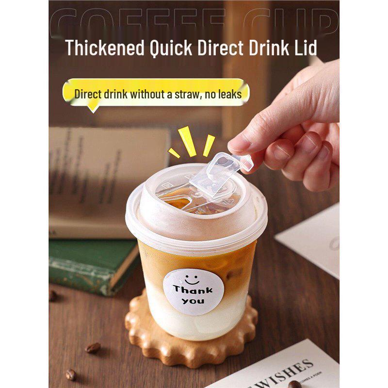 Disposable Transparent Plastic Coffee Cup with Lid for Small Beverages