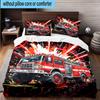 Electric Monster Truck Art 3pcs Bedding,Including 1pc Duvet Cover And 2pcs Pillowcases Perfect for Christmas,Ideal for Bedroom, Dormitory