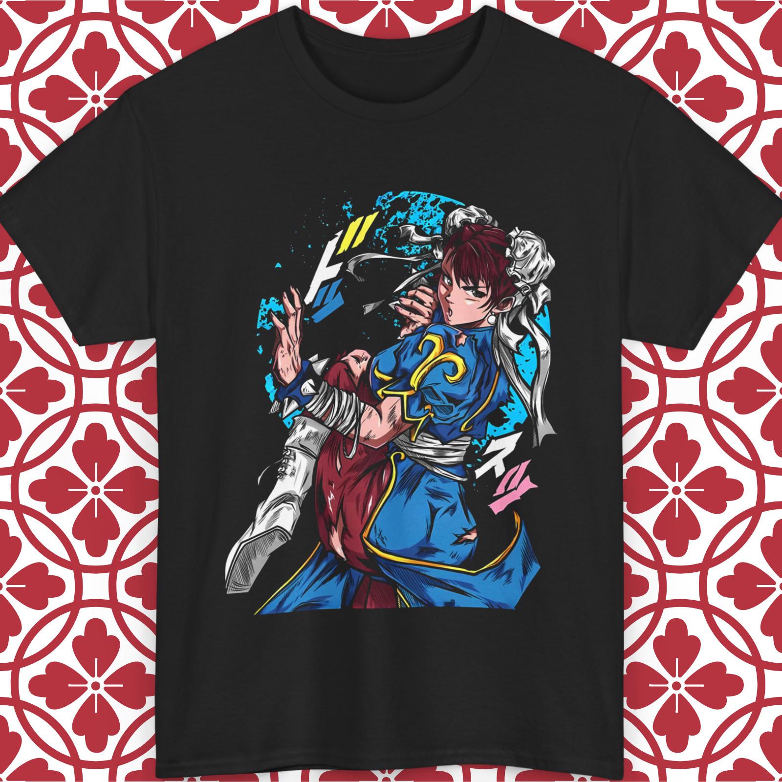 

Chun-Li T-Shirt Mens Womens Tees Top Street Fighter Video Game Anime Gamer Tee Unisex S-5XL XL