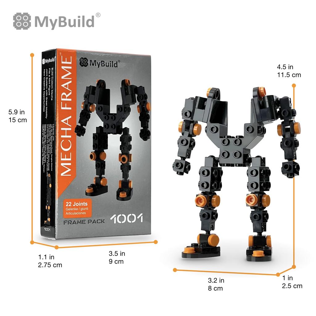 MyBuild 1001 Mecha Frame Building Blocks, Robot Base, Customizable Building Set, Compatible with Other Brands, Ages 12+