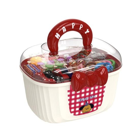Aufbewahrungsbox für Haaraccessoires Staubdichter Deckel mit Schleifen-Dekor Schichtbehälter für Kinderclips Krawatten