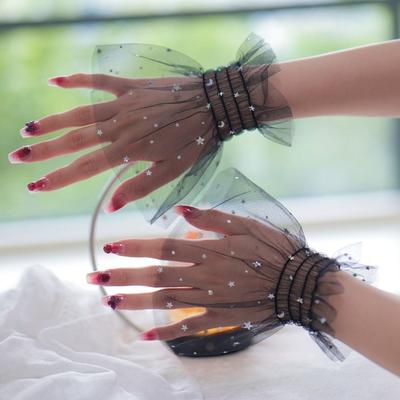 Star Glitters Mesh Arm Sleeves Breathable Fake Cuff Wrist Cuff Nails Photography Studio