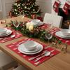 4PCS Linen-like Christmas Tree Placemats Anti-slip Tableware Insulated Mats  New Year