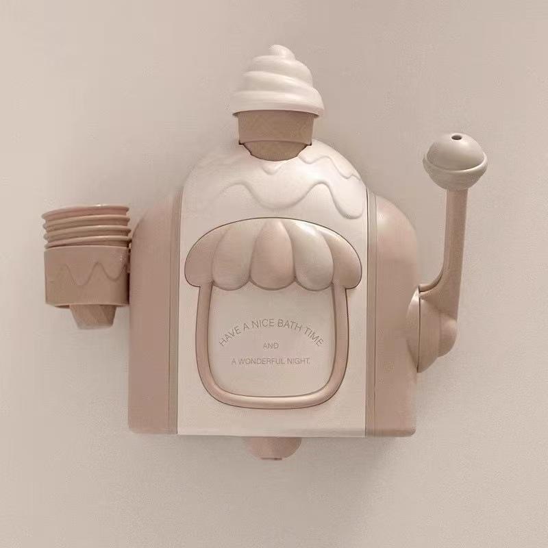 Kids Bath Bubble Foam Machine Bath Toys with Powerful Suction Manual Foam Maker Toddler Ice Cream Maker for Sensory Play