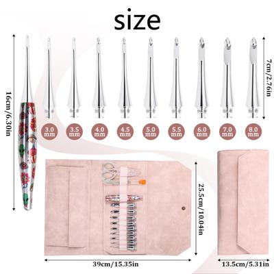 Juego de Ganchillos Marcadores de Punto 3mm-8mm Agujas de Tejer Marcadores de Tejido Aguja de Coser de Ojo Grande Accesorios de Tejer