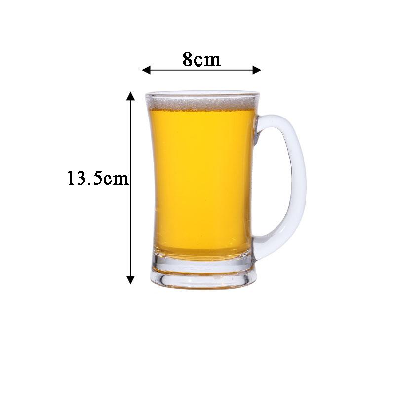 Creative Beer Glass Transparent Water Bottle with Handle Party Craft Beer Glass Bar Beverage Cup Cold Drink Mug Party Wine Glass 1pcs