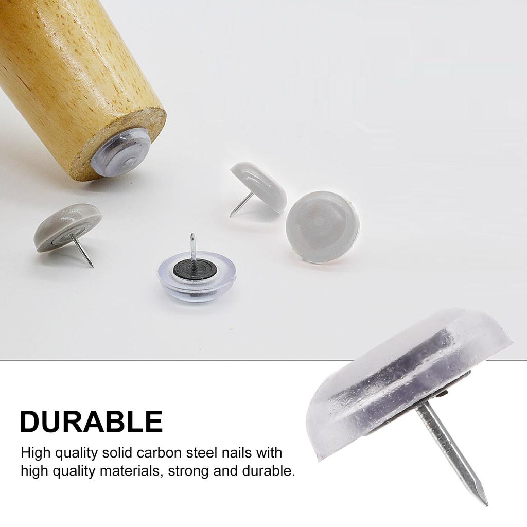 20pcs Furniture Sliders Silicone Table Chair Tack Round Nail On Sliding Feet Table Leg Pad Floor Protector Mute Chair Feet Cover