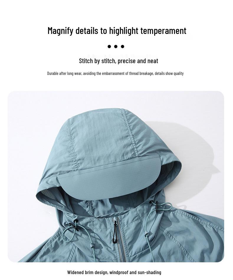 Unisex UV Protection Hooded Fishing Jacket - Summer Antibacterial Loose Fit Plus Size