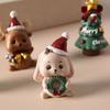 Christmas Series Craft Resin Animal Party Creative Mini Christma Tree Old Girl Kids Cute Gift Home Decoration Supplies Decor