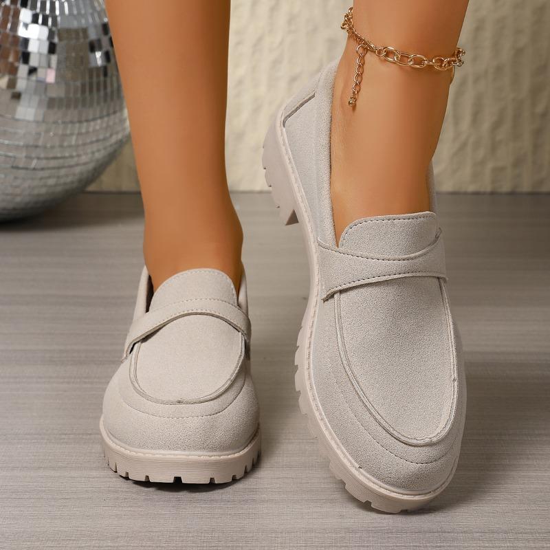 

Fashion 2025 Fashion Ladies Shoes Loafers Women s High Heels New Round Toe Casual Hot Sale Plus Size Light Best Seller High Heelszapatos 42 покинуть белый