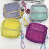 Portable Mini Dopamine Mesh Tofu Makeup and Lipstick Storage Bag
