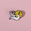Metal Brooch Charming With Ghost And Pumpkin Love Story Ideal For Halloween Outfits
