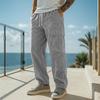 Mens Casual Corduroy Pants Elastic Waist Drawstring Sweatpants Casual Baggy Straight Cargo Pants Streetwear
