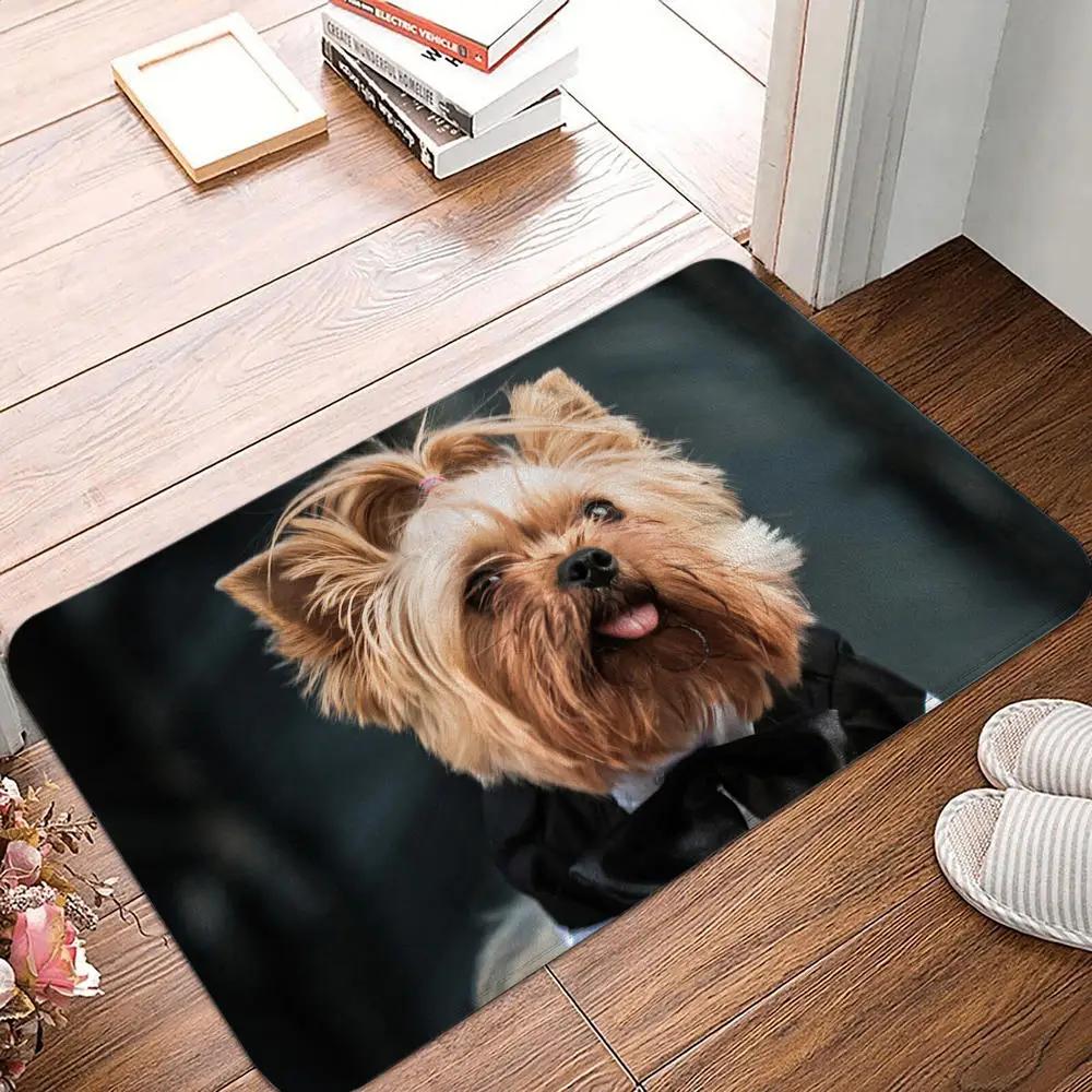 Bedroom Balcony Non-Slip Rug Entrance Door Mat Floor Dog Funny Pug Schnauzer Kitchen Living Room