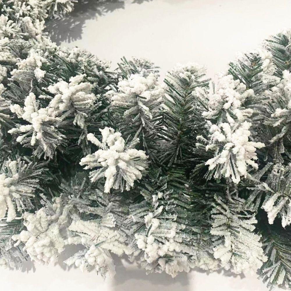 2.7M Artificial Christmas Garland PVC Simulation Cedar Velvet Rattan White Snow Lifelike Christmas Tree Decoration Christmas Day