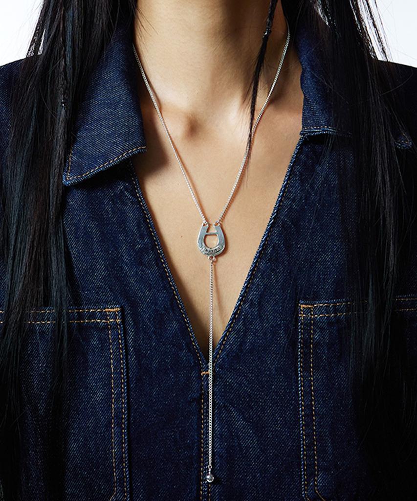 Nimbus Horseshoe Drop Ball Y Chain Necklace