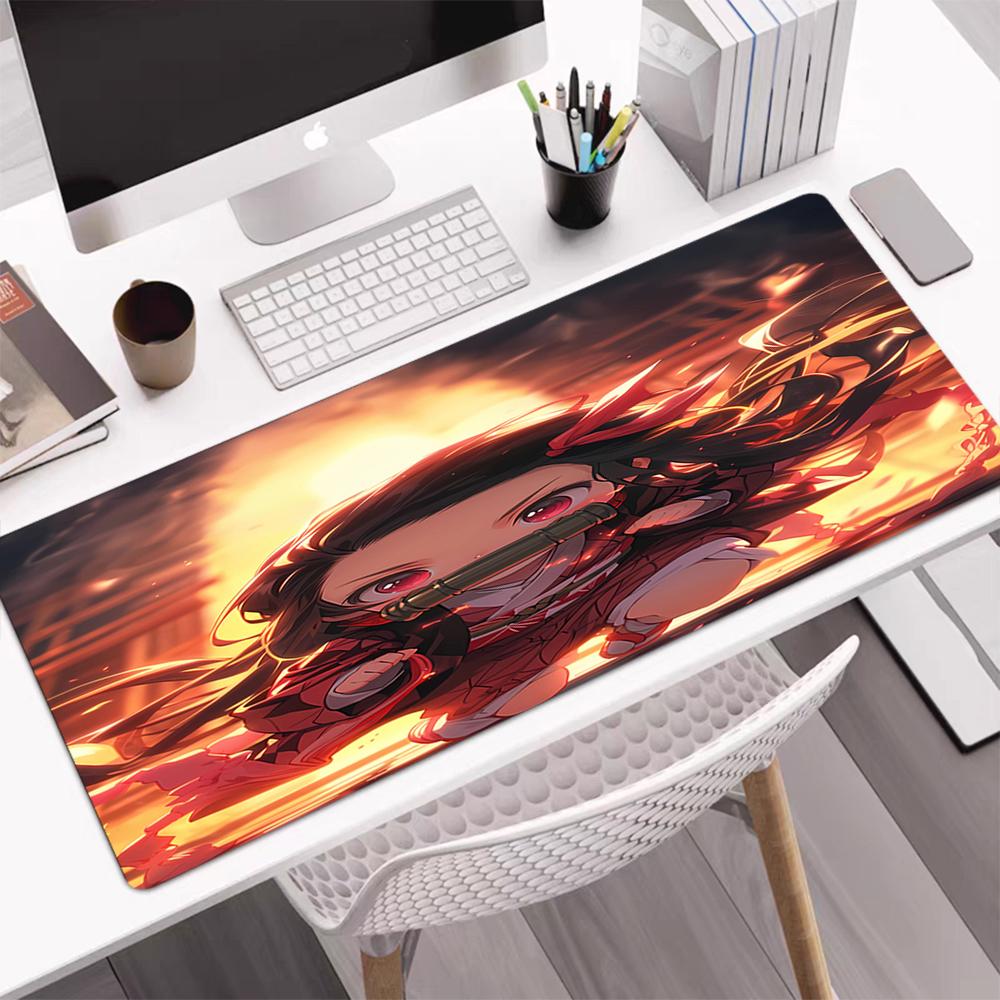 Demon Slayer Theme Mouse Pad, Non Slip Rubber Base, Multifunctional Office & Home Decor, Perfect for Workspace Personalization.