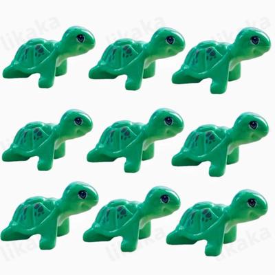 9PCS Green Turtles Mini Building Blocks DIY Animals Blocks Toys for Kids Boy Birthday Gifts Compatible Classic Bricks Toy