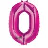 Pink Foil Balloon Number "0", 66 X 88 1 Piece