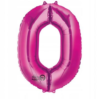 Pink Foil Balloon Number "0", 66 X 88 1 Piece