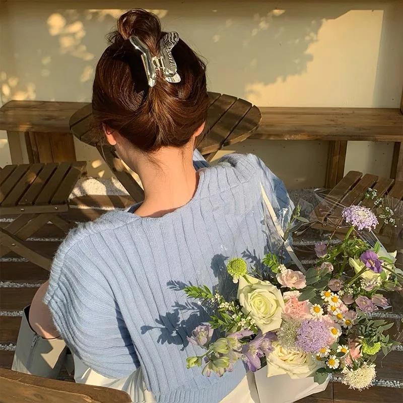 Korean Edition Fashionable Large Bow Hair Grip Clip Colorful Hairpins Hair Accessories Girls High-quality Elegant Shark Clips