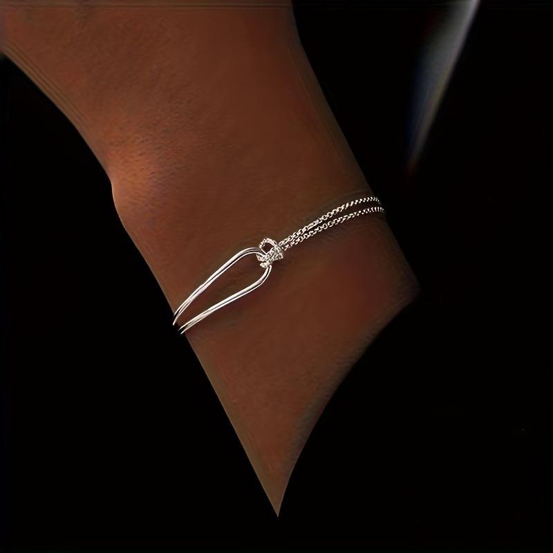 European and American Hot-selling, Light Luxury High-end Knotted Double-layer Half-bracelet Bracelet Women's, Minimalist Line Kink Bracelet