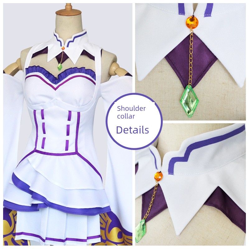 Re:Zero - Starting Life in Another World Emilia Cosplay Costume for Women Anime Cosplay Outfit