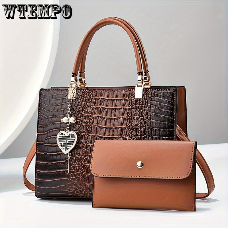 New Handbag With Crocodile Pattern, High Quality And Large Capacity Gift For Mom Crossbody Handbag Tote Bag