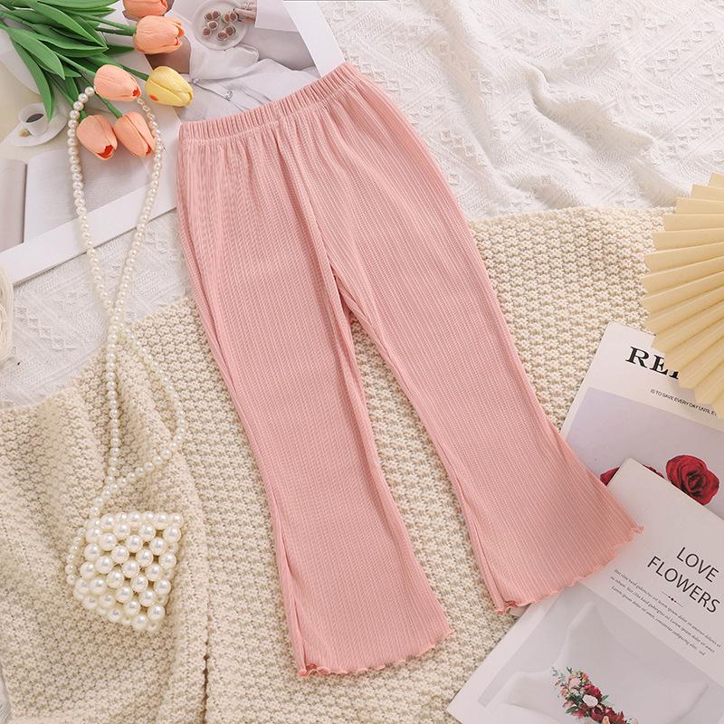 Girls Summer Lightweight Flared Cuff Pants Princess Mosquito-Resistant Long Trousers