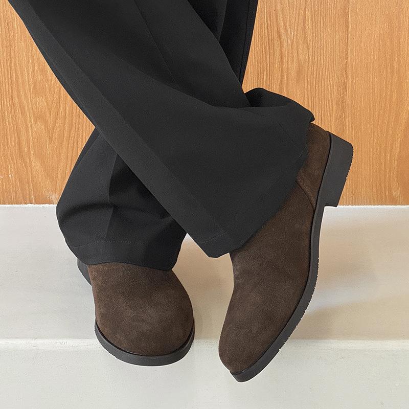 Lazy One-pedal Loafers Men's Light Casual British Style Business Dress Shoes 34919 brown-J