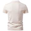Summer/Autumn Men's V-neck Cable Knit Short Sleeve T-shirt - Business Casual Style