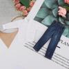 1/12 Scale Miniature White Shirt Jeans Suit,Mini and Shirt,Figure Doll Clothes,Costume for 6"