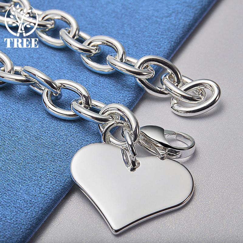 Bijuterii brățară cu pandantiv inimă dragoste din argint 925