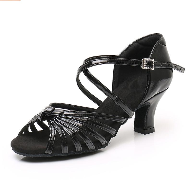 

Женские туфли для танго/бальных танцев/латины черные на каблуке сальса профессиональные танцевальные туфли для дам 5,5 см 7,5 см 9 см 34