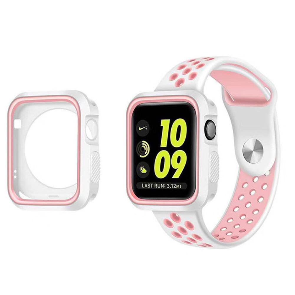Funda de PC para Apple Watch series 6 SE 5 4 3 44mm 40mm iwatch 42mm/38mm carcasa protectora de silicona