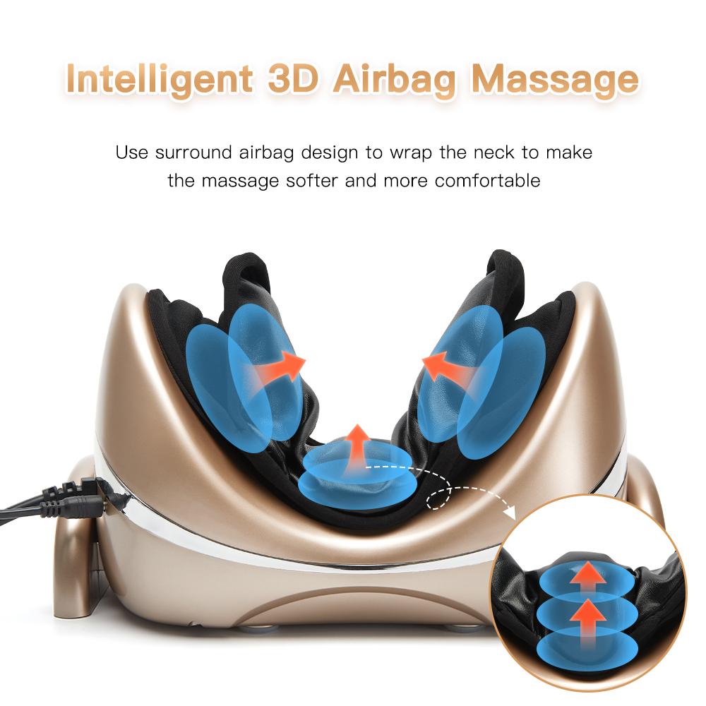 Electric Neck Massager Vibration Masssge Pillow Air Compression Kneading Heat Massager Neck Stretcher Cervical Relieve Pain