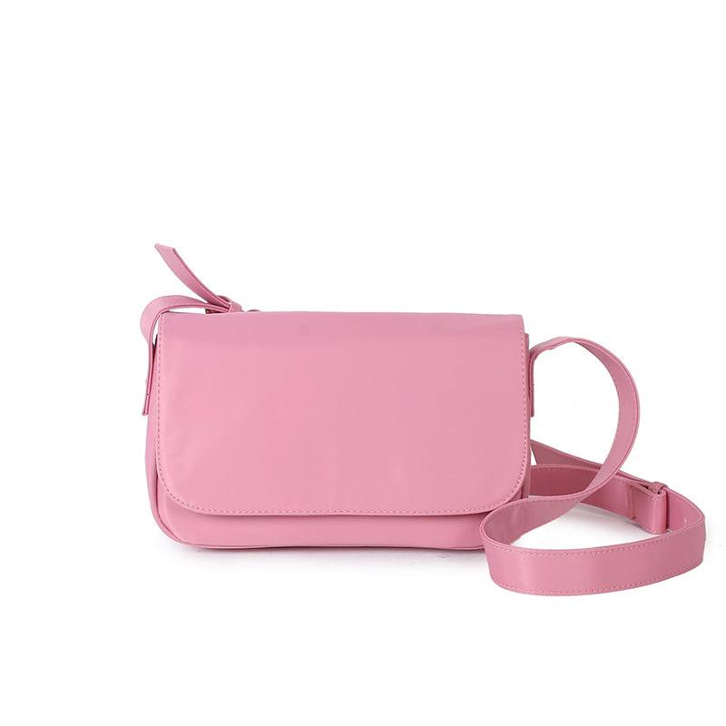 Neutral Soft Leather Solid Color Texture Small Square Bag Retro Style Simple Commuting Versatile One-shoulder Handbag