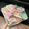 Fashion Black and White Printing Temperament Square Scarf Imitation Silk Korean Version Decorative Scarf Scarf Professional Decorative Shawl Silk Scar