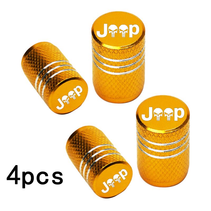 Car Wheel Tire Valve Caps Tyre Stem Covers Airdust Waterproof For Jeep Renegade Compass Wrangler Patriot Grand Cherokee Rubicon