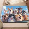 Cute Dog Portrait Doormat Floor Mat Puppy Paw Print Pet Lovers Entrance Mat Decor 40x60cm for Home Entryway Gift